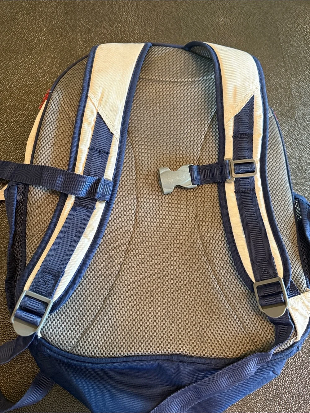 Pottery Barn Kids Mackenzie 3-D Navy & Cream Baseball Stitch Backpack